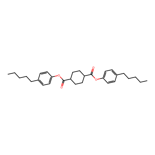 Bis(4-pentylphenyl) cyclohexane-1,4-dicarboxylate structure
