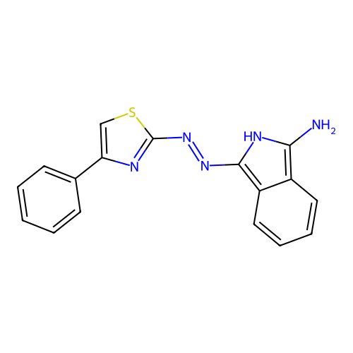 1-[2-(4-phenyl-1,3-thiazol-2-yl)hydrazin-1-ylidene]-1H-isoindol-3-amine structure