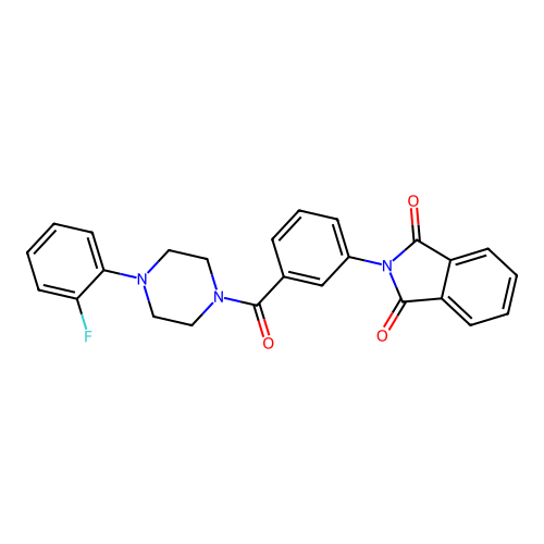 2-[3-[4-(2-Fluorophenyl)piperazine-1-carbonyl]phenyl]isoindole-1,3-dione structure