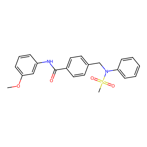 N-(3-methoxyphenyl)-4-{[(methylsulfonyl)(phenyl)amino]methyl}benzamide structure