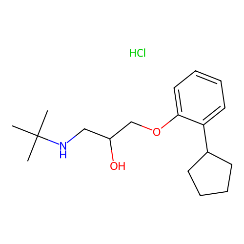 1-tert-Butylamino-3-(o-cyclopentylphenoxy)propan-2-ol hydrochloride structure
