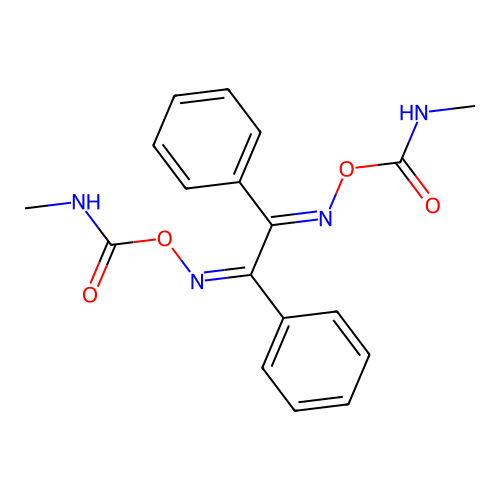 [[2-(methylcarbamoyloxyimino)-1,2-diphenylethylidene]amino] N-methylcarbamate structure