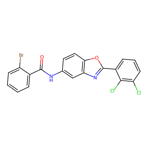 2-bromo-N-[2-(2,3-dichlorophenyl)-1,3-benzoxazol-5-yl]benzamide structure