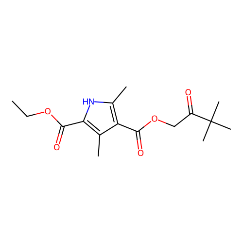 4-O-(3,3-dimethyl-2-oxobutyl) 2-O-ethyl 3,5-dimethyl-1H-pyrrole-2,4-dicarboxylate structure