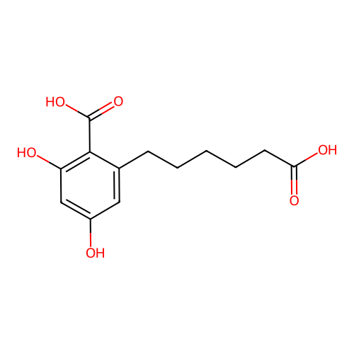 Benzenehexanoic acid, 2-carboxy-3,5-dihydroxy- structure