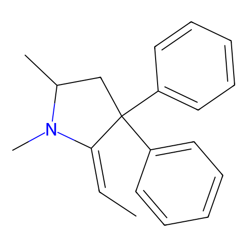 2-亚乙基-1,5-二甲基-3,3-二苯基吡咯烷 structure