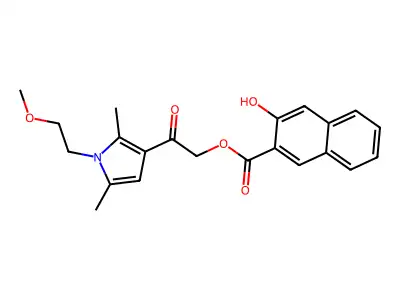 [2-[1-(2-methoxyethyl)-2,5-dimethylpyrrol-3-yl]-2-oxoethyl] 3-hydroxynaphthalene-2-carboxylate structure