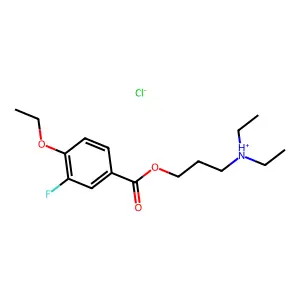Benzoic acid, 4-ethoxy-3-fluoro-, 3-(diethylamino)propyl ester, hydrochloride structure