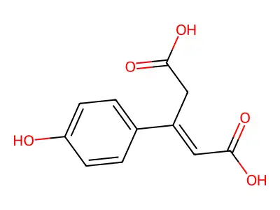 (2E)-3-(4-Hydroxyphenyl)-2-pentenedioic acid structure
