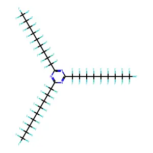 2,4,6-Tris(nonadecafluorononyl)-1,3,5-triazine structure