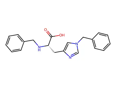 2-(Benzylamino)-3-(1-benzylimidazol-4-yl)propanoic acid structure