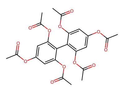 (1,1'-Biphenyl)-2,2'4,4',6,6'-hexol, hexaacetate structure