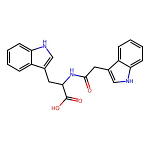 N-(1H-indol-3-ylacetyl)tryptophan structure