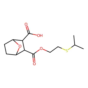 3-({2-[(Propan-2-yl)sulfanyl]ethoxy}carbonyl)-7-oxabicyclo[2.2.1]heptane-2-carboxylic acid structure