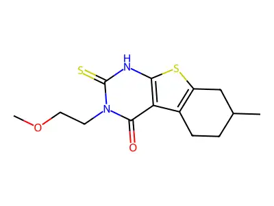 4-(2-Methoxyethyl)-11-methyl-5-sulfanyl-8-thia-4,6-diazatricyclo[7.4.0.0,2,7]trideca-1(9),2(7),5-trien-3-one structure