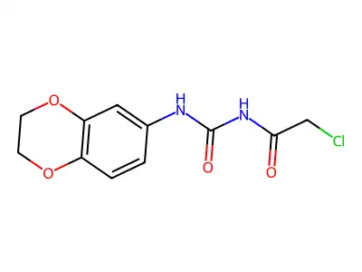 3-(2-Chloroacetyl)-1-(2,3-dihydro-1,4-benzodioxin-6-yl)urea structure