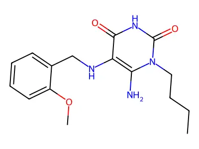 6-Amino-1-butyl-5-(2-methoxy-benzylamino)-1H-pyrimidine-2,4-dione structure
