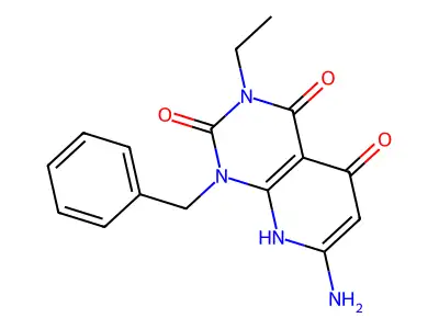7-amino-1-benzyl-3-ethyl-1H,2H,3H,4H,5H,8H-pyrido[2,3-d]pyrimidine-2,4,5-trione structure