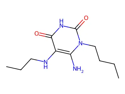 6-Amino-1-butyl-5-(propylamino)-1,2,3,4-tetrahydropyrimidine-2,4-dione structure