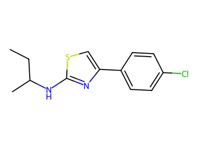 N-(butan-2-yl)-4-(4-chlorophenyl)-2,3-dihydro-1,3-thiazol-2-imine structure