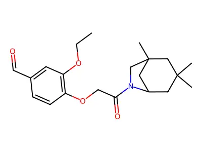 3-ethoxy-4-(2-oxo-2-{1,3,3-trimethyl-6-azabicyclo[3.2.1]octan-6-yl}ethoxy)benzaldehyde structure