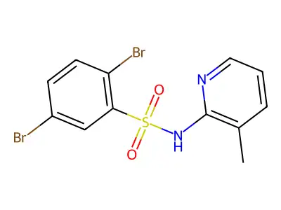 2,5-dibromo-N-(3-methylpyridin-2-yl)benzene-1-sulfonamide structure