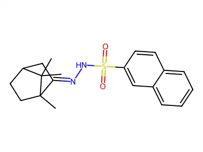 N'-(1,7,7-Trimethylbicyclo[2.2.1]heptan-2-ylidene)naphthalene-2-sulfonohydrazide structure