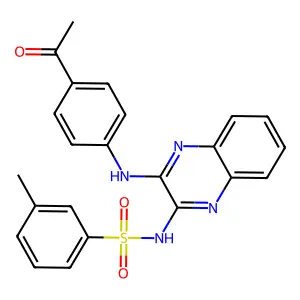 N-(3-((4-acetylphenyl)amino)quinoxalin-2-yl)-3-methylbenzenesulfonamide structure