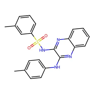 3-methyl-N-[3-(4-toluidino)-2-quinoxalinyl]benzenesulfonamide structure