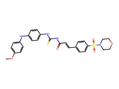N-[[[4-[(4-Methoxyphenyl)amino]phenyl]amino]thioxomethyl]-3-[4-(4-morpholinylsulfonyl)phenyl]-2-propenamide structure