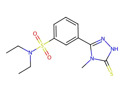N,N-diethyl-3-(4-methyl-5-sulfanyl-4H-1,2,4-triazol-3-yl)benzene-1-sulfonamide structure