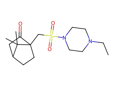 4-[(4-Ethylpiperazin-1-yl)sulfonylmethyl]-7,7-dimethylbicyclo[2.2.1]heptan-3-one structure