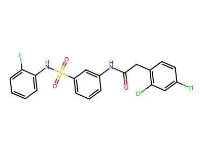 2-(2,4-Dichlorophenyl)-N-{3-[(2-fluorophenyl)sulfamoyl]phenyl}acetamide structure