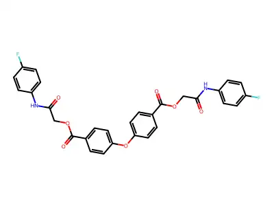 Bis[2-(4-fluoroanilino)-2-oxoethyl] 4,4'-oxydibenzoate structure