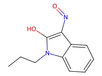 3-(hydroxyimino)-1-propyl-2,3-dihydro-1H-indol-2-one structure