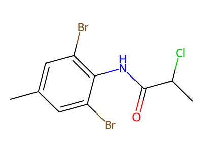 2-chloro-N-(2,6-dibromo-4-methylphenyl)propanamide structure