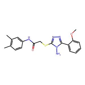 2-((4-amino-5-(2-methoxyphenyl)-4H-1,2,4-triazol-3-yl)thio)-N-(3,4-dimethylphenyl)acetamide structure