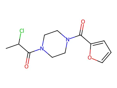 2-Chloro-1-[4-(furan-2-carbonyl)piperazin-1-yl]propan-1-one structure