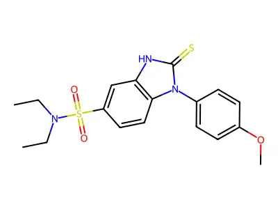 N,N-diethyl-1-(4-methoxyphenyl)-2-sulfanyl-1H-1,3-benzodiazole-5-sulfonamide structure