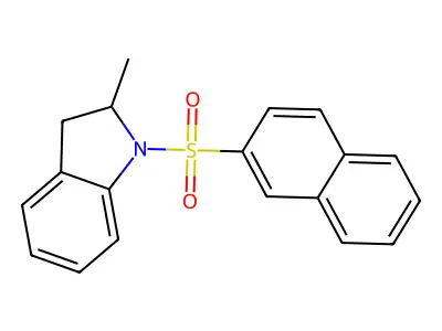 2-methyl-1-(naphthalene-2-sulfonyl)-2,3-dihydro-1H-indole structure