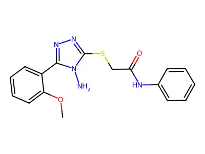 2-{[4-amino-5-(2-methoxyphenyl)-4H-1,2,4-triazol-3-yl]sulfanyl}-N-phenylacetamide structure