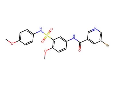 5-bromo-N-[4-methoxy-3-[(4-methoxyphenyl)sulfamoyl]phenyl]pyridine-3-carboxamide structure