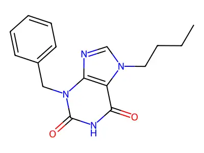 3-benzyl-7-butyl-2,3,6,7-tetrahydro-1H-purine-2,6-dione structure
