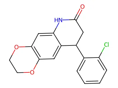 9-(2-chlorophenyl)-2,3,8,9-tetrahydro[1,4]dioxino[2,3-g]quinolin-7(6H)-one structure
