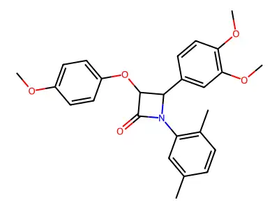 4-(3,4-dimethoxyphenyl)-1-(2,5-dimethylphenyl)-3-(4-methoxyphenoxy)azetidin-2-one structure