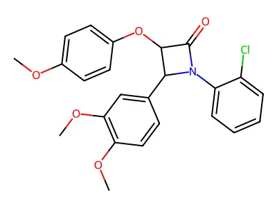 1-(2-Chlorophenyl)-4-(3,4-dimethoxyphenyl)-3-(4-methoxyphenoxy)azetidin-2-one structure
