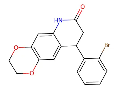 9-(2-bromophenyl)-2,3,8,9-tetrahydro[1,4]dioxino[2,3-g]quinolin-7(6H)-one structure