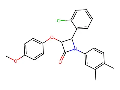 4-(2-Chlorophenyl)-1-(3,4-dimethylphenyl)-3-(4-methoxyphenoxy)-2-azetidinone structure