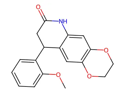 9-(2-methoxyphenyl)-2,3,8,9-tetrahydro[1,4]dioxino[2,3-g]quinolin-7(6H)-one structure