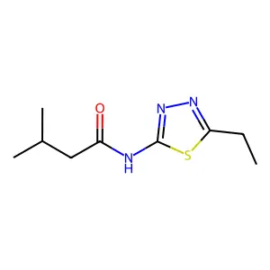 N-(5-ethyl-1,3,4-thiadiazol-2-yl)-3-methylbutanamide structure